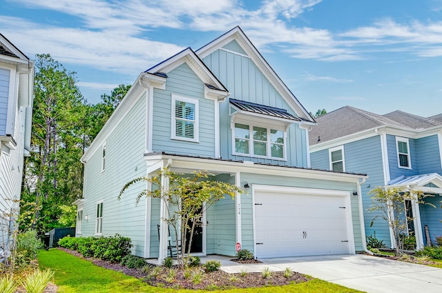 craftsman-style house with a garage