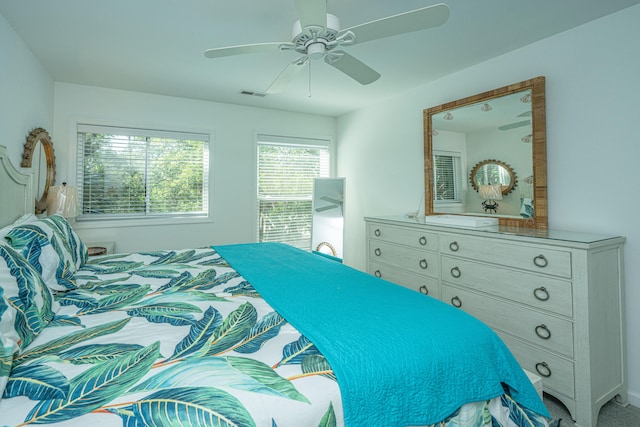 bedroom with ceiling fan