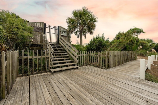 view of deck at dusk