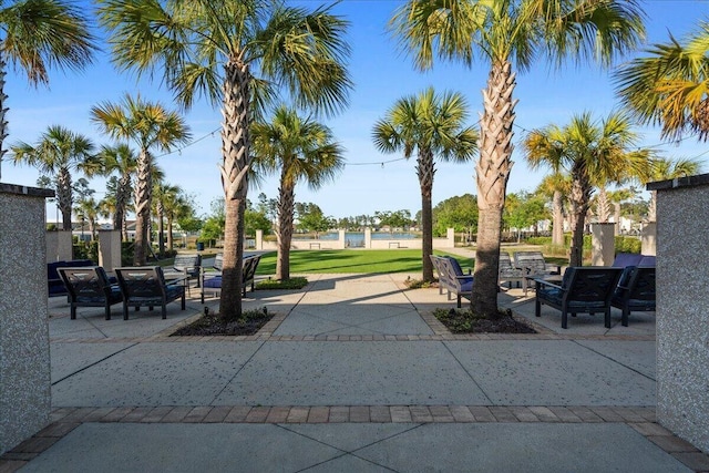 view of community with a lawn