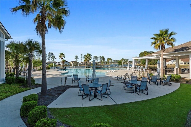 exterior space featuring a community pool