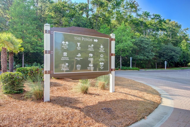 view of community sign