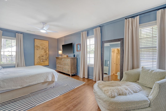 803 Burnett Dr, Charleston, SC 29412 - bedroom featuring light wood-style flooring, ceiling fan, and crown molding
