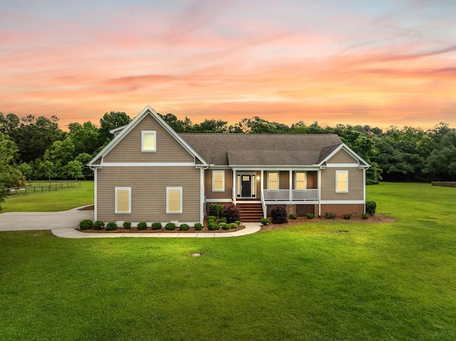 727 Sonny Boy Ln, Johns Island, SC 29455 - view of front of property with a porch, a front lawn, and roof with shingles