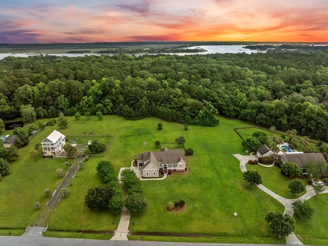 727 Sonny Boy Ln, Johns Island, SC 29455 - aerial view at dusk of a water view and a forest view