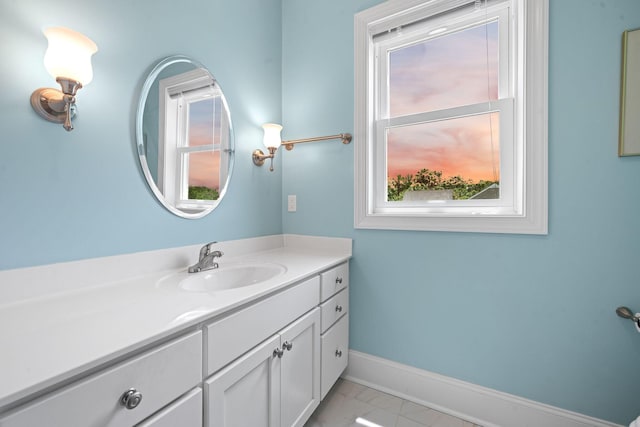 727 Sonny Boy Ln, Johns Island, SC 29455 - bathroom featuring vanity, marble finish flooring, and baseboards
