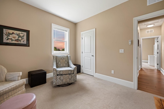 727 Sonny Boy Ln, Johns Island, SC 29455 - sitting room with attic access, baseboards, and carpet floors