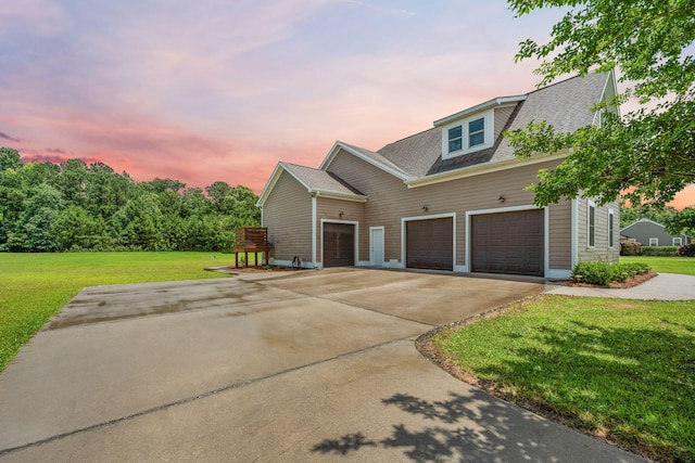 727 Sonny Boy Ln, Johns Island, SC 29455 - view of front of property featuring driveway, a yard, roof with shingles, and a garage