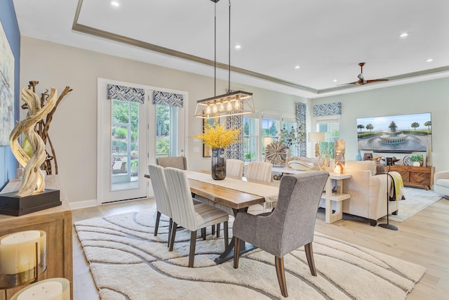 366 Tupelo Lake Dr, Summerville, SC 29486 - dining area featuring healthy amount of natural light, light wood-type flooring, recessed lighting, and crown molding
