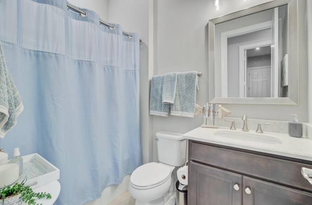 366 Tupelo Lake Dr, Summerville, SC 29486 - bathroom featuring toilet, vanity, and curtained shower