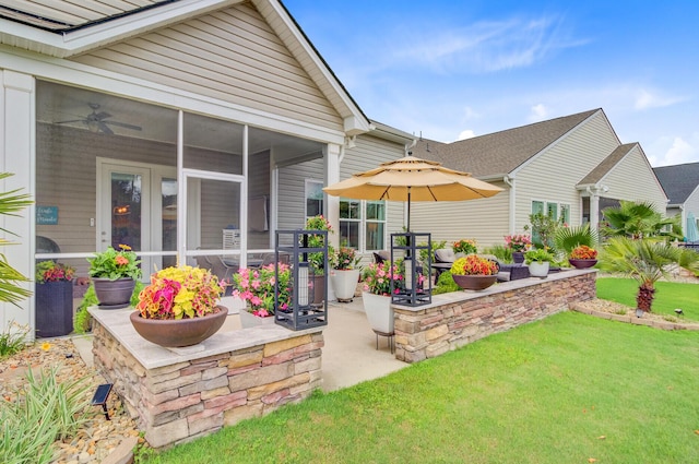 366 Tupelo Lake Dr, Summerville, SC 29486 - view of patio with a sunroom