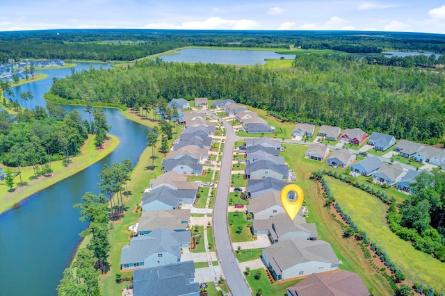 366 Tupelo Lake Dr, Summerville, SC 29486 - aerial view of residential area with a large body of water and a heavily wooded area