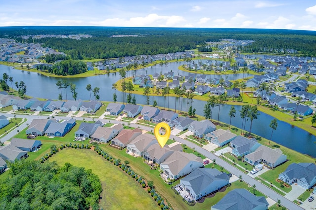 366 Tupelo Lake Dr, Summerville, SC 29486 - aerial perspective of suburban area with a large body of water and a forest