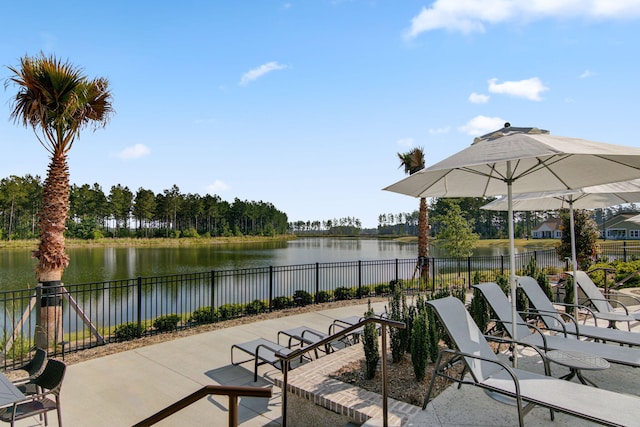 366 Tupelo Lake Dr, Summerville, SC 29486 - view of patio / terrace featuring a water view