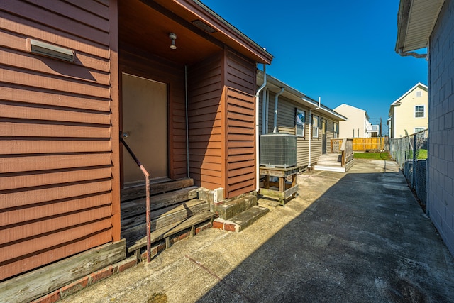 exterior space featuring a patio and central AC unit