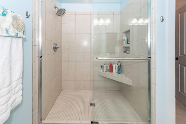 bathroom featuring walk in shower