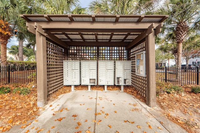 view of community featuring mail boxes