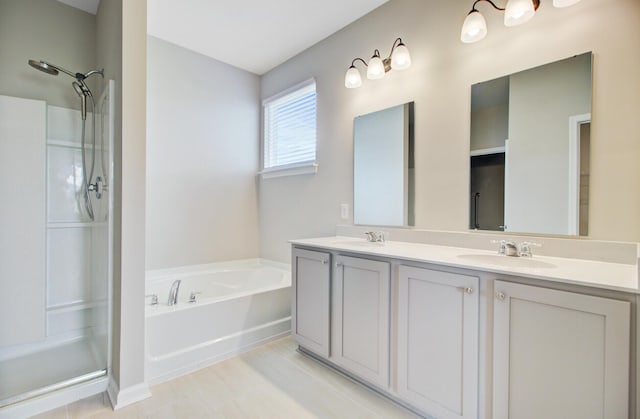 104 Wild Orchid Way, Huger, SC 29450 - full bath featuring walk in shower, a garden tub, and double vanity