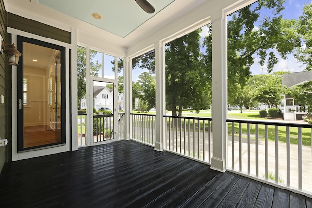 2258 Arthur Gaillard Ln, Charleston, SC 29414 - unfurnished sunroom with ceiling fan