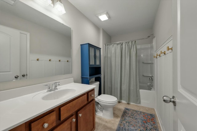 127 Surfbird Rd, Summerville, SC 29486 - bathroom featuring toilet, tile patterned flooring, vanity, and shower / bath combination with curtain