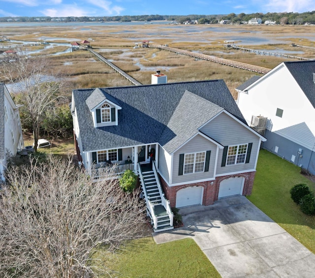 bird's eye view with a rural view