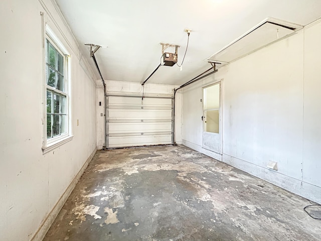 garage featuring a garage door opener