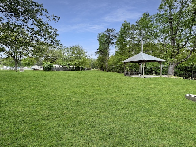 view of yard with a gazebo