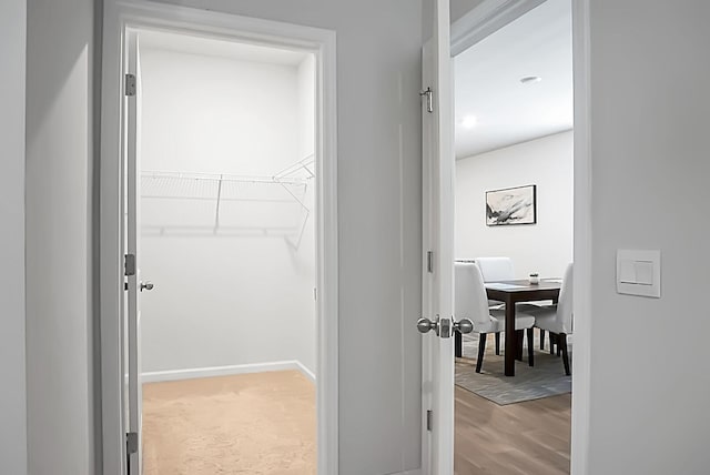 interior space featuring light wood-type flooring