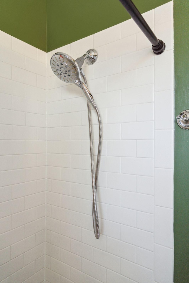 interior details with tiled shower