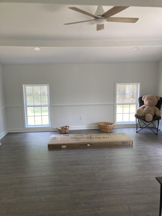 110 Groves St, Walterboro, SC 29488 - living area with wood finished floors, a ceiling fan, and recessed lighting