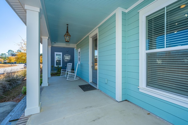 view of patio featuring covered porch