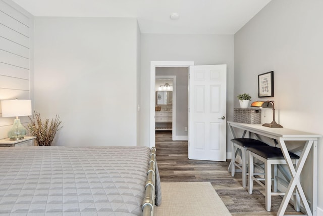 bedroom featuring dark hardwood / wood-style floors