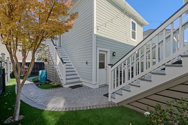 view of home's exterior featuring a deck