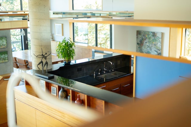 905 Palm Blvd, Isle Of Palms, SC 29451 - kitchen with a sink, modern cabinets, and dark countertops