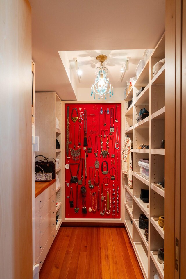 905 Palm Blvd, Isle Of Palms, SC 29451 - walk in closet with wood finished floors and a chandelier