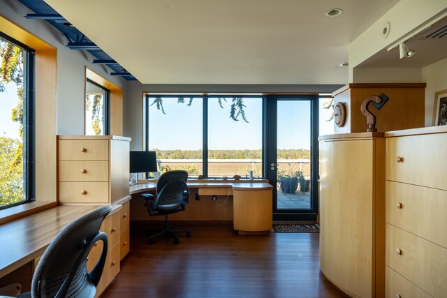 905 Palm Blvd, Isle Of Palms, SC 29451 - home office featuring built in desk and dark wood-type flooring