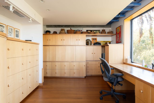 905 Palm Blvd, Isle Of Palms, SC 29451 - office with dark wood-style floors, built in study area, healthy amount of natural light, and recessed lighting