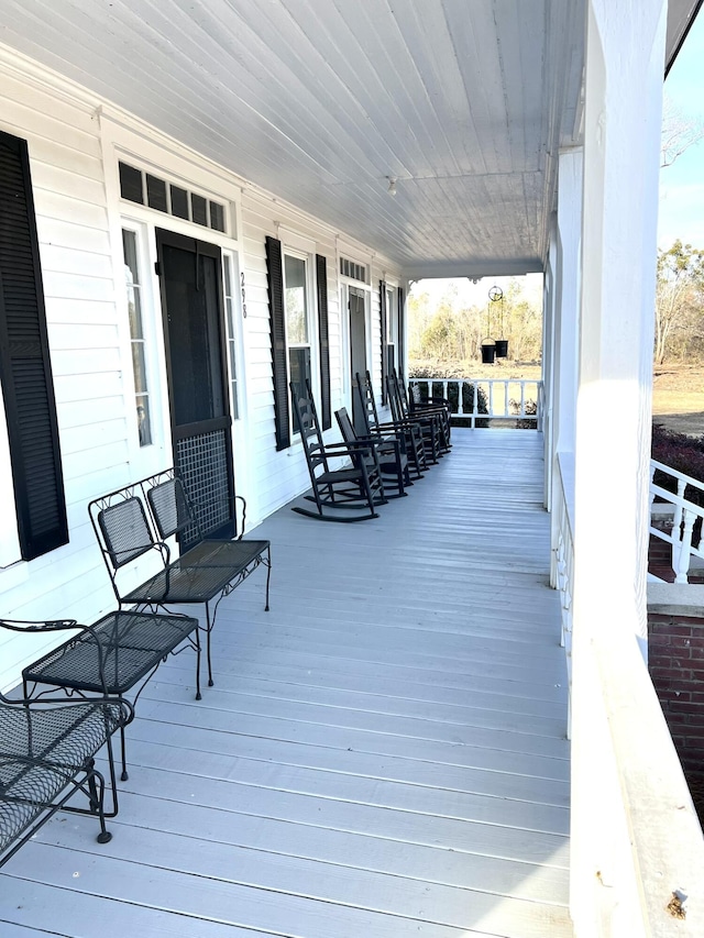 deck with covered porch