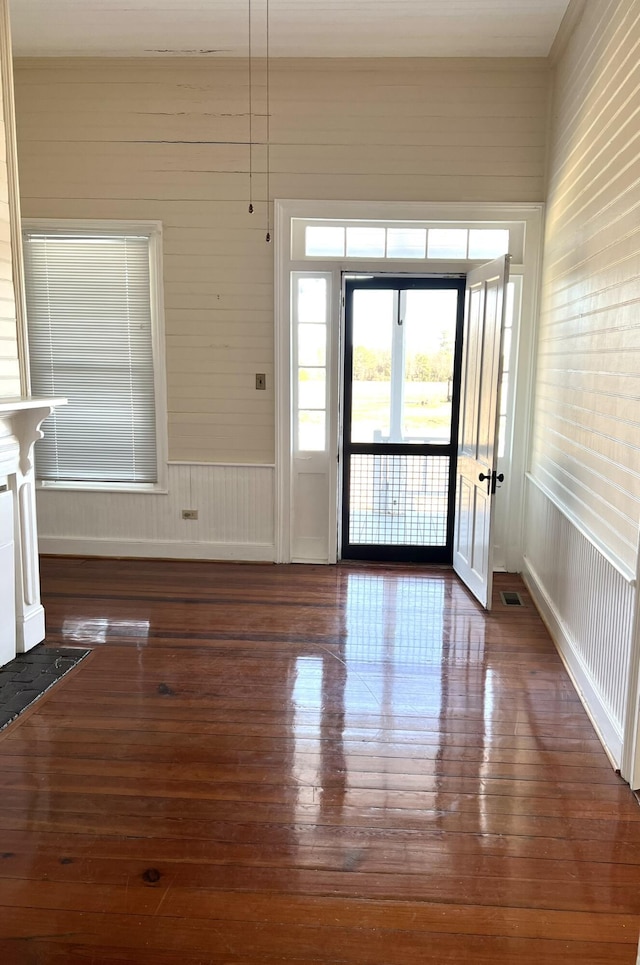 interior space featuring dark wood-type flooring