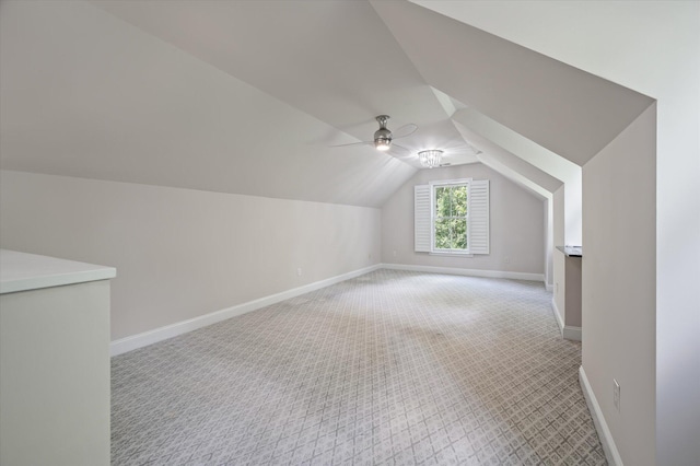 5152 Coral Reef Dr, Johns Island, SC 29455 - additional living space featuring light colored carpet, lofted ceiling, and ceiling fan