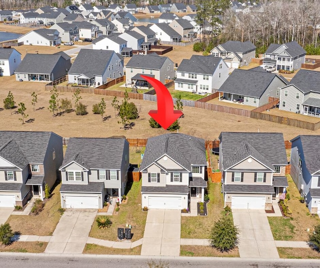 drone / aerial view featuring a residential view