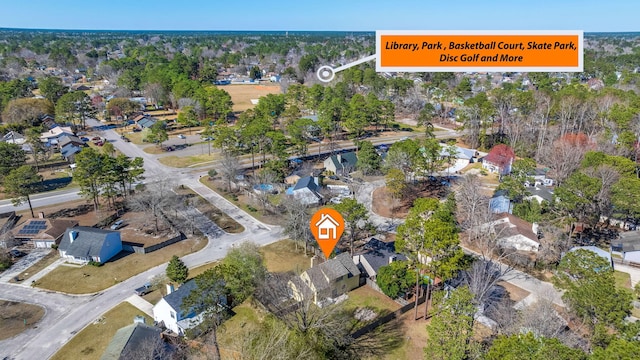 bird's eye view with a residential view