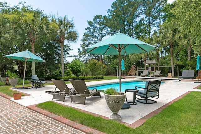 view of pool with a patio