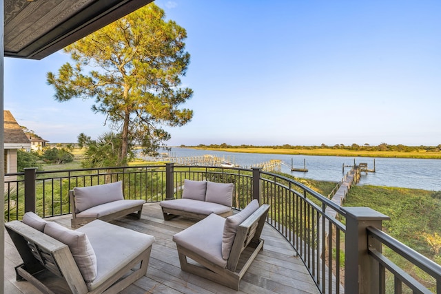 3121 Marshgate Dr, Seabrook Island, SC 29455 - deck featuring a water view and an outdoor living space