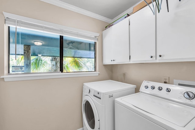 1120 Hidden Cove Dr Unit I, Mount Pleasant, SC 29464 - washroom with cabinet space, washer and dryer, and ornamental molding