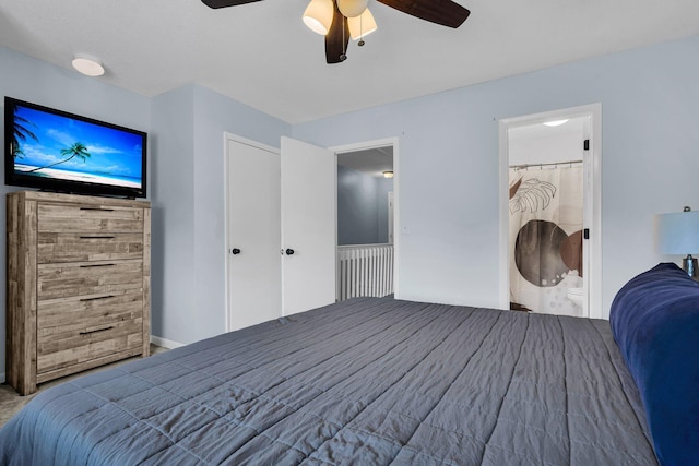 1120 Hidden Cove Dr Unit I, Mount Pleasant, SC 29464 - bedroom with ceiling fan and connected bathroom