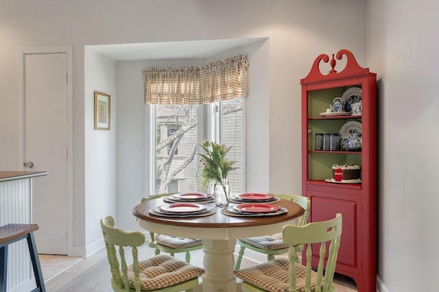 view of tiled dining area