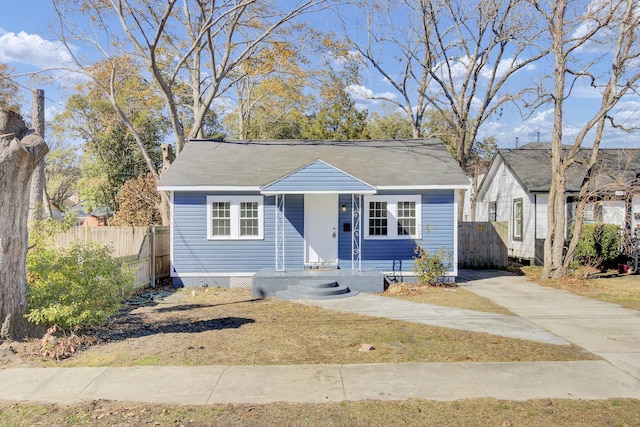 view of bungalow-style home