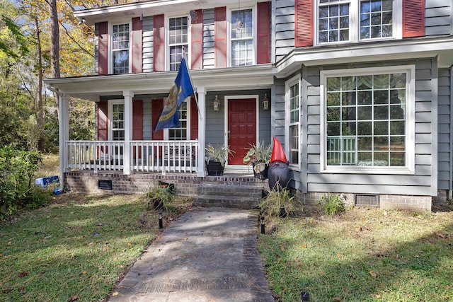 view of front of property with a porch