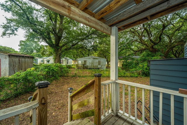 deck with a storage unit